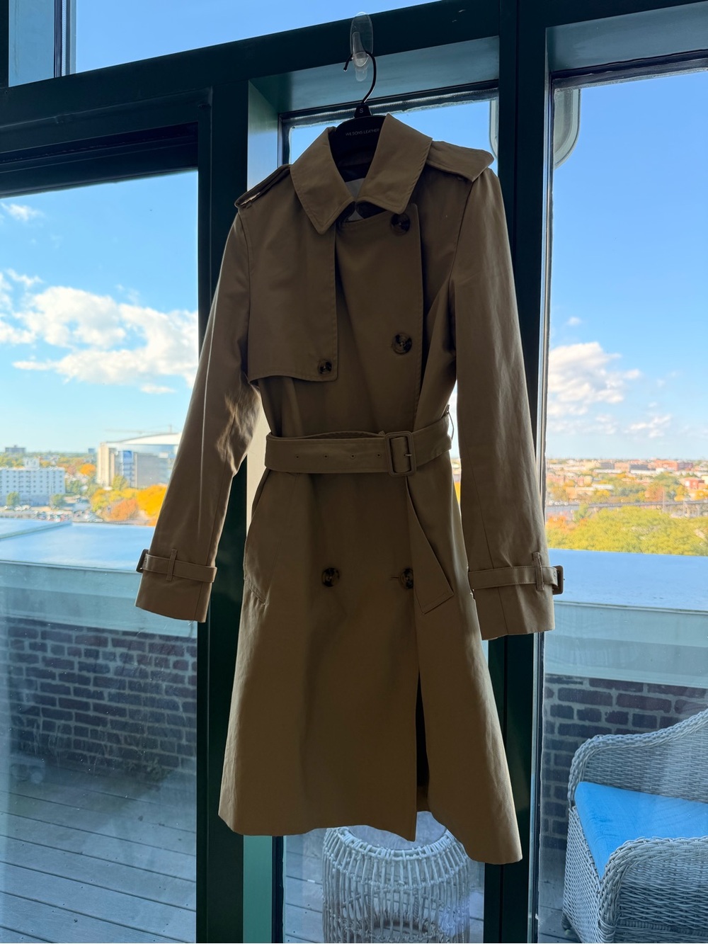 Mango Khaki Cotton Trench Coat S